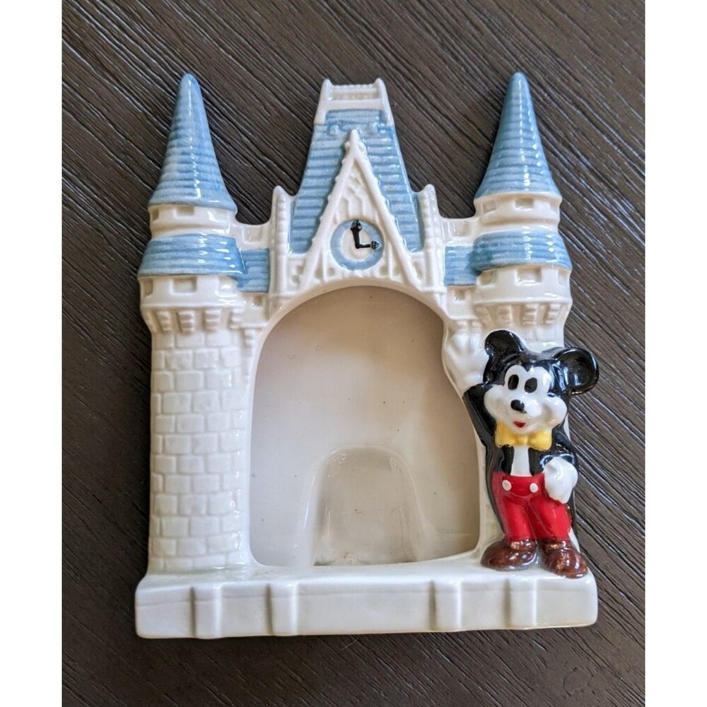 Vintage Disney Mickey Mouse Castle Ceramic Picture Frame Japan
